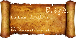 Buxbaum Ödön névjegykártya